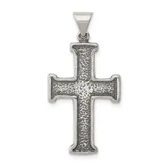 Sterling Silver Cross Charm Religious Jewelry 35mm x 18mm