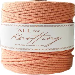 3.5mm Macrame Braided Cord, approx 490ft/163yds ALL FOR KNOTTING Apricot