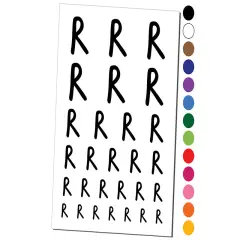 Letter R Uppercase Felt Marker Font Temporary Tattoo Water Resistant Fake Body Art Set Collection Hot Pink