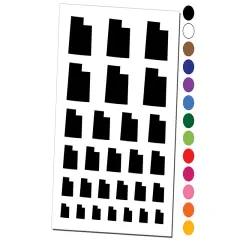 Utah State Silhouette Temporary Tattoo Water Resistant Fake Body Art Set Collection Brown