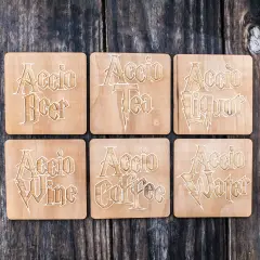 Accio Coaster Set of 6 Raw Wood