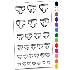 Briefs Men Underwear Temporary Tattoo Water Resistant Fake Body Art Set Collection Dark Blue
