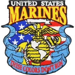Eagle Emblems Patch-USMC, These Colors Don't Run (3-1/4")