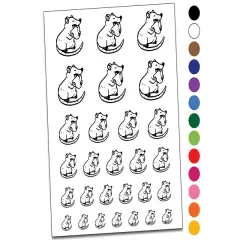 Happy Rat Eating Cheese Temporary Tattoo Water Resistant Fake Body Art Set Collection Light Blue