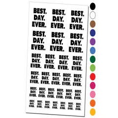 Best Day Ever Bold Text Temporary Tattoo Water Resistant Fake Body Art Set Collection White