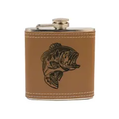 6oz Bass Leather Flask