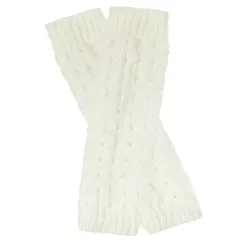 Wrapables Women's Cable Knit Leg Warmers Cream