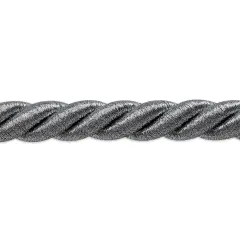 20 yards of Holly 3/8" Twisted Cord Trim | 20 yard cut Metallic Silver