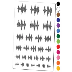 Sound Waves Music Temporary Tattoo Water Resistant Fake Body Art Set Collection Black