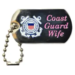 Eagle Emblems Pin-Uscg, Logo, Wife "Dog Tag" (1")