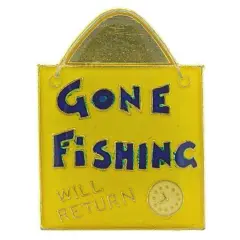 Gone Fishing Pin 1"