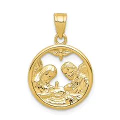 10K Gold Nativity Charm Pendant Jewelry 20mm x 13mm