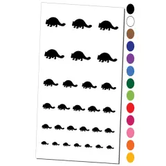 Ankylosaurus Dinosaur Solid Temporary Tattoo Water Resistant Fake Body Art Set Collection Dark Blue