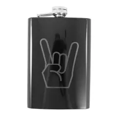 8oz Peace Black Flask