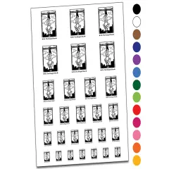 Tarot The Hanged Man Card Major Arcana Temporary Tattoo Water Resistant Fake Body Art Set Collection Brown