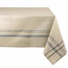 DII Black French Stripe Tablecloth