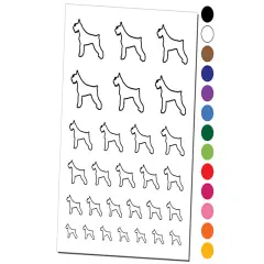 Giant Schnauzer Dog Outline Temporary Tattoo Water Resistant Fake Body Art Set Collection Purple