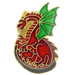 Red & Green Dragon Pin 1"