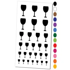 Wine Glass Solid Temporary Tattoo Water Resistant Fake Body Art Set Collection Purple