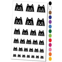 Peeking Black Cat Temporary Tattoo Water Resistant Fake Body Art Set Collection Light Green