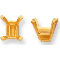 18K Gold 4 Prong Emerald Cut Setting 7mm