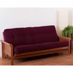 Blazing Needles Renewal 7-inch Twill Full-size Futon Mattress - Burgundy - Burgundy
