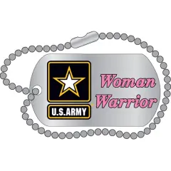 EagleEmblems P12328 Pin-Army,Woman Warrior ''Dog Tag'' (1.25'')