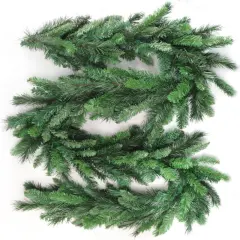 Deluxe Evergreen Pine Garland with 210 Lifelike Green Tips | 9-Foot | Indoor/Outdoor Use | Holiday Xmas Accents | Christmas Garlands | Table & Mantel | Home & Office Decor (Set of 12) - 2024 Christmas Collection, Floral Home by Artificial Flowers