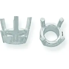 18K White Gold 4 Prong Round Heavy Basket Setting 7.4mm