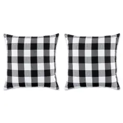 DII Black/White Buffalo Check Pillow Cover 20x20 Set/2