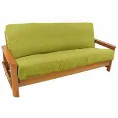 Solid Twill 8 to 9-inch Full Futon Cover - Mojito Lime