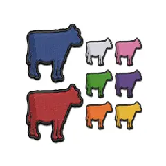 Solid Cow Farm Animal 2 Color Embroidered Iron-On Patch Applique Purple/Black