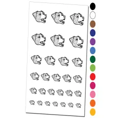 Jack Russell Terrier Dog Head Temporary Tattoo Water Resistant Fake Body Art Set Collection White
