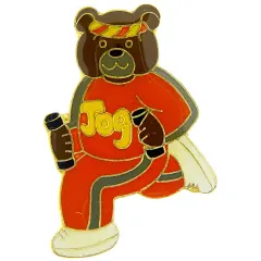 Teddy Bear In Jogging Suit Pin 1"