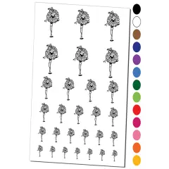 Ballerina En Pointe Pose Temporary Tattoo Water Resistant Fake Body Art Set Collection Orange