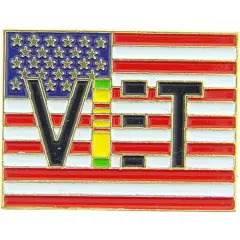 Vietnam Veteran with American Flag Pin 1"