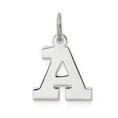 Sterling Silver Small Block Initial Letter A Charm Jewerly 16mm x 11mm