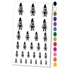 Stoic Standing Garden Gnome Man Temporary Tattoo Water Resistant Fake Body Art Set Collection Light Pink