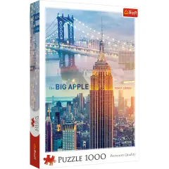 1000 Piece Jigsaw Puzzle, New York at Dawn, Brooklyn Bridge, Empire State Building, City Skyline, USA, Adult Puzzles, Trefl 10393