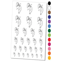 Playful Pair of Spotted Seals Temporary Tattoo Water Resistant Fake Body Art Set Collection Brown