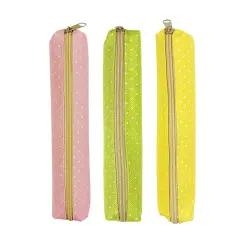 Wrapables Slim Dot Pencil Case (Set of 3) Pink Green Yellow