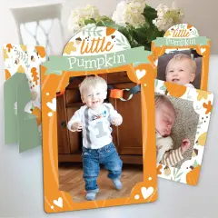 Big Dot of Happiness Little Pumpkin - Fall Birthday Party or Baby Shower 4x6 Picture Display - Paper Photo Frames - Set of 12