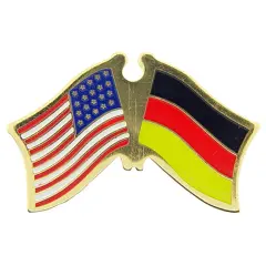 American & Germany Flags Pin 1"