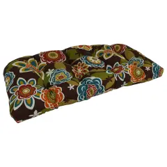 42-inch by 19-inch U-Shaped Solid Spun Polyester Tufted Settee/Bench Cushion - Annie Chocolate