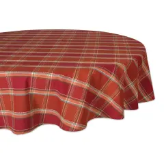 DII Autumn Spice PlaidTablecloth 70 Round