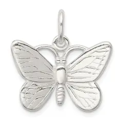 Sterling Silver Butterfly Charm Jewelry Pendant 20mm x 25mm