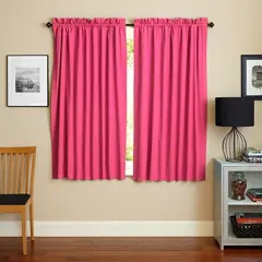 Blazing Needles 63-inch by 52-inch Twill Curtain Panels (Set of 2) - Bery Berry