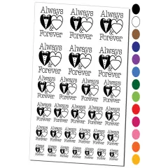 Mr and Mrs Always and Forever Wedding Tuxedo Gown Hearts Temporary Tattoo Water Resistant Fake Body Art Set Collection Red