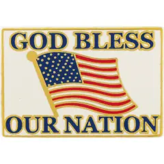 American Flag God Bless Our Nation Pin 1"