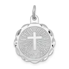 Sterling Silver Baptism Charm Jewerly 20mm x 15mm